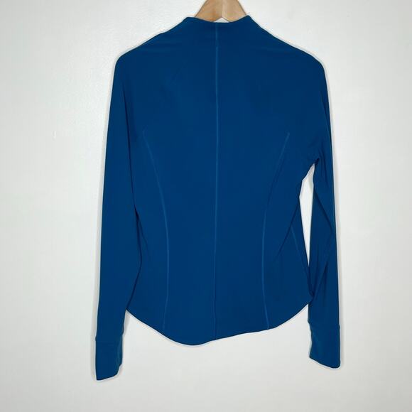 Athleta Salutation Full Zip Jacket Womens Medium Blue Athleisure Workout Pockets - Picture 8 of 12